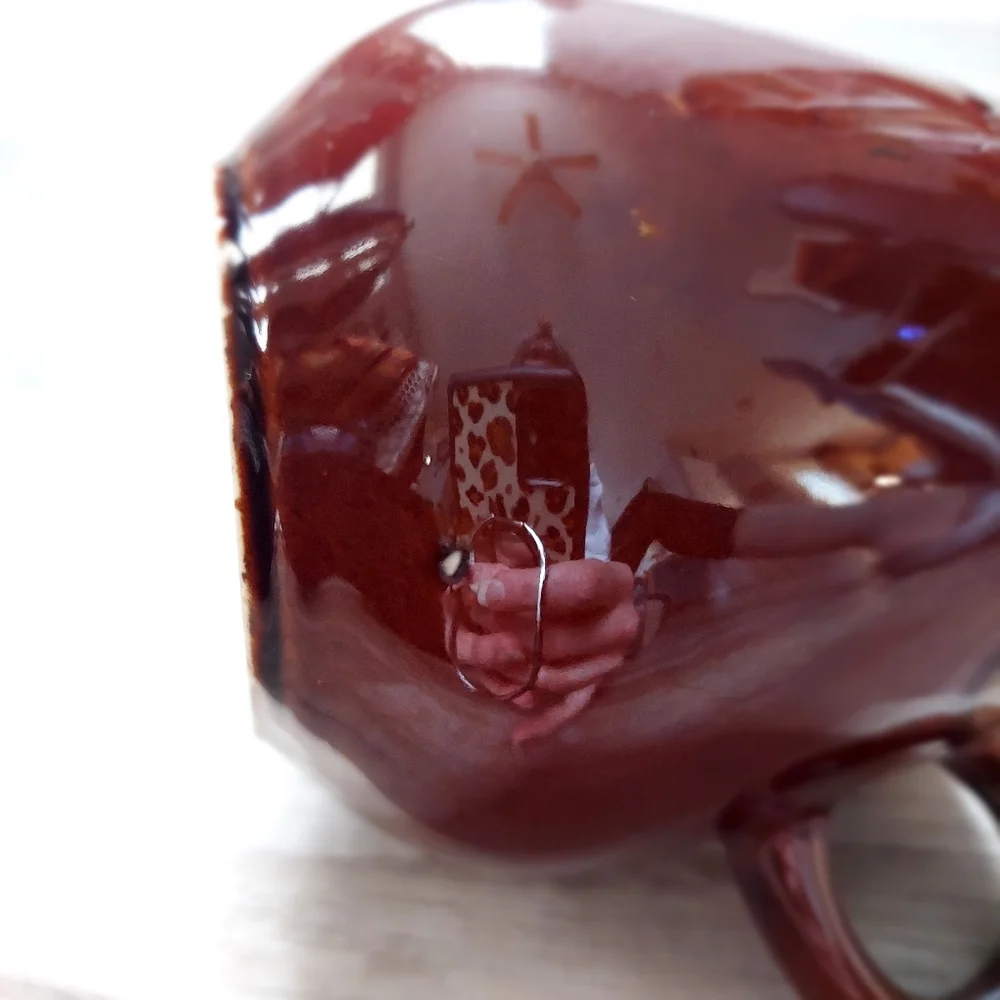 Vintage 70s McCoy USA Brown Glaze Pottery Coffee Mug